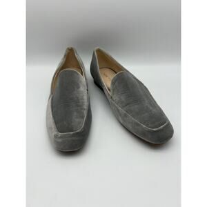 Nine West Xena Gray Velvet Slip On Flats Comfy Loafers Casual Shoes Size 7.5M